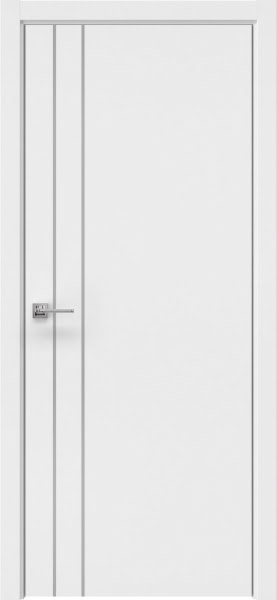 Межкомнатная дверь Dorsum 10.2 эмалит серый, алюминиевая кромка