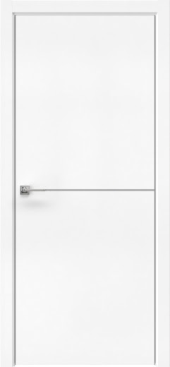 Межкомнатная дверь Dorsum 11.1 эмалит белый, алюминиевая кромка