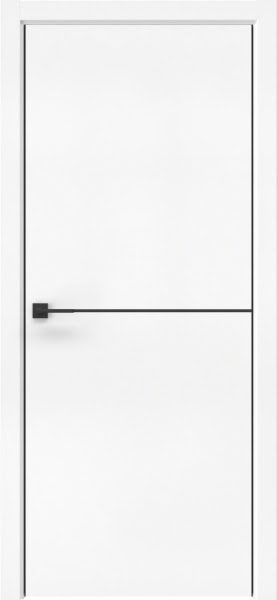 Межкомнатная дверь Dorsum 11.1 эмалит белый, алюминиевая кромка