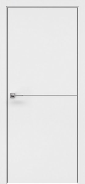 Межкомнатная дверь Dorsum 11.1 эмалит серый, алюминиевая кромка