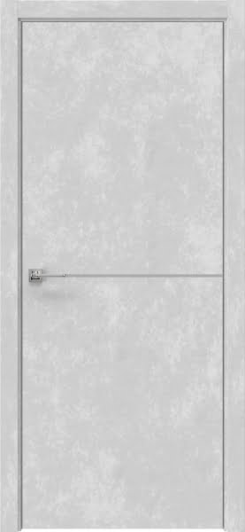 Межкомнатная дверь Dorsum 11.1 экошпон бетон серый, алюминиевая кромка