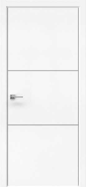 Межкомнатная дверь Dorsum 11.2 эмалит белый, алюминиевая кромка