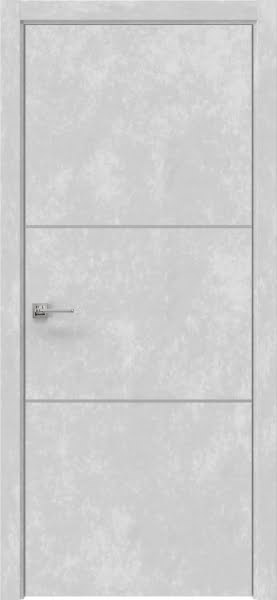 Межкомнатная дверь Dorsum 11.2 экошпон бетон серый, алюминиевая кромка