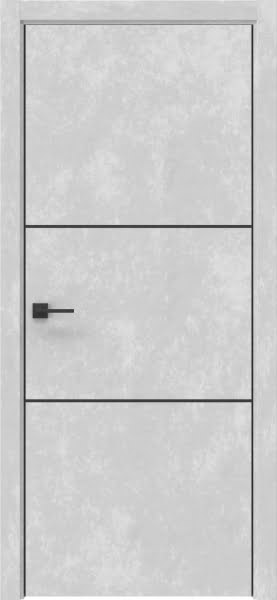 Межкомнатная дверь Dorsum 11.2 экошпон бетон серый, алюминиевая кромка