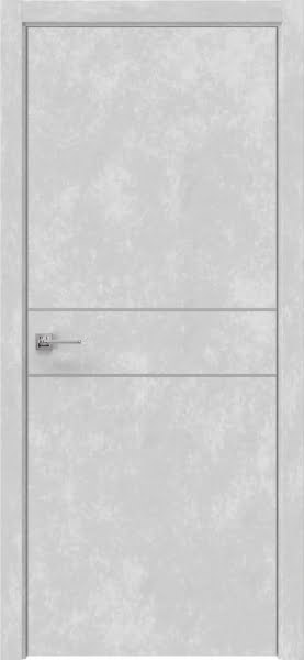 Межкомнатная дверь Dorsum 12.2 экошпон бетон серый, алюминиевая кромка