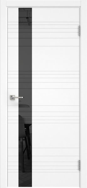 Межкомнатная дверь Dorsum 2.1HF эмаль белая, лакобель черный