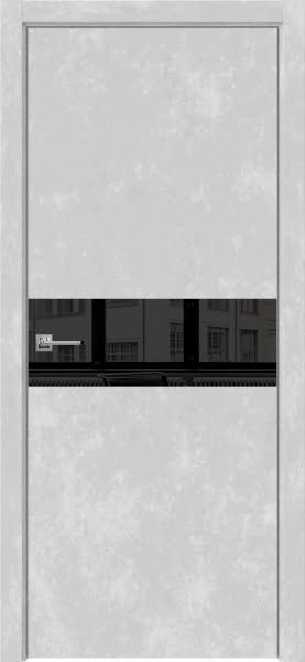 Межкомнатная дверь Dorsum 9.1 экошпон бетон серый, лакобель черный