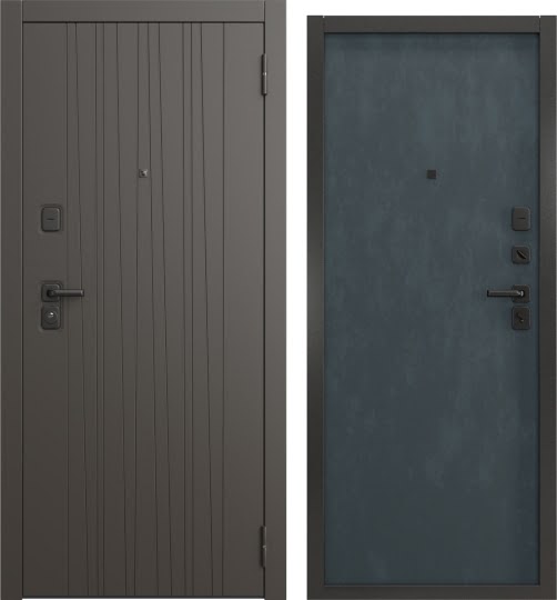 Входная дверь Н-184/Гладкая люкс (Антрацит / Бетон графит)