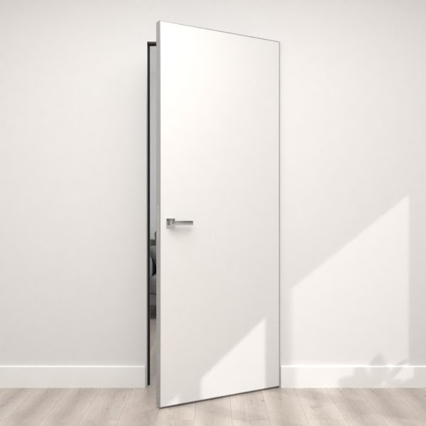 Скрытая дверь Invi 1.0 под покраску, алюминиевая кромка с 4 сторон