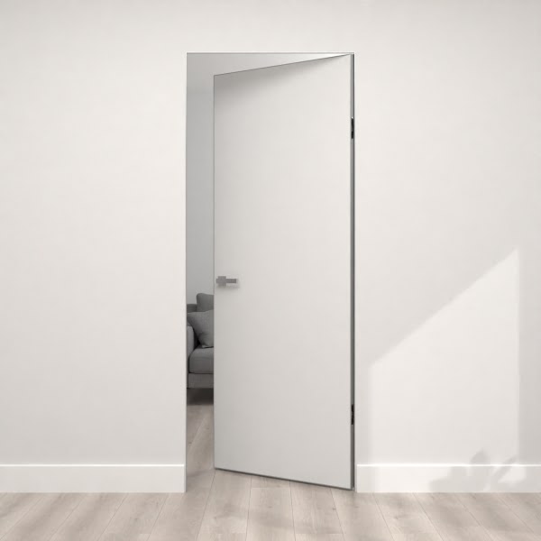 Скрытая дверь Invi 1.0 под покраску, алюминиевая кромка с 4 сторон