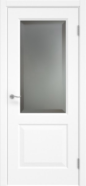 Межкомнатная дверь Lacuna 11.2 эмаль белая, матовое стекло
