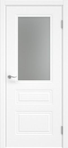 Межкомнатная дверь Lacuna Skin 8.3 эмаль белая, матовое стекло