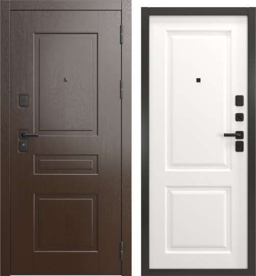 Входная дверь Н-150/32 люкс (Горький шоколад / Шагрень белая мягкая)