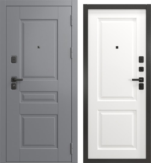 Входная дверь Н-150/32 люкс (Шагрень графит / Шагрень белая)