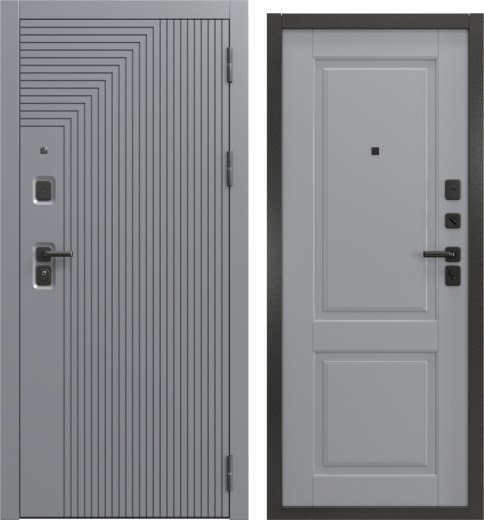 Дверь входная Н-231/32 люкс (Шагрень графит / Шагрень серая)