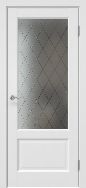 Межкомнатная дверь Tabula 1.2 эмалит серый, матовое стекло с гравировкой ромб