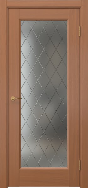 Межкомнатная дверь Vetus 1.1 шпон анегри, матовое стекло с гравировкой