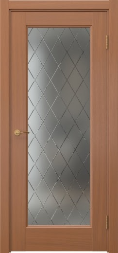 Межкомнатная дверь Vetus 1.1 шпон анегри, матовое стекло с гравировкой