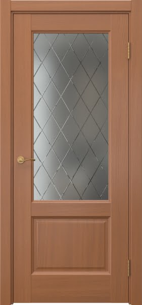 Межкомнатная дверь Vetus 1.2 шпон анегри, матовое стекло с гравировкой