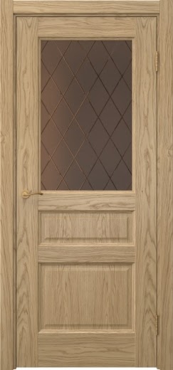 Межкомнатная дверь Vetus 1.3 натуральный шпон дуба, сатинат бронзовый с гравировкой