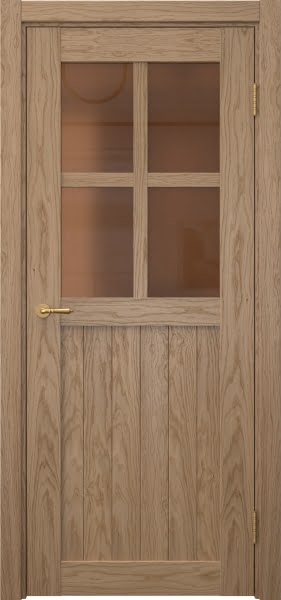 Межкомнатная дверь Vetus Loft 10.2 шпон дуб светлый, матовое бронзовое стекло