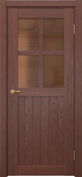 Межкомнатная дверь Vetus Loft 10.2 шпон красное дерево, матовое бронзовое стекло