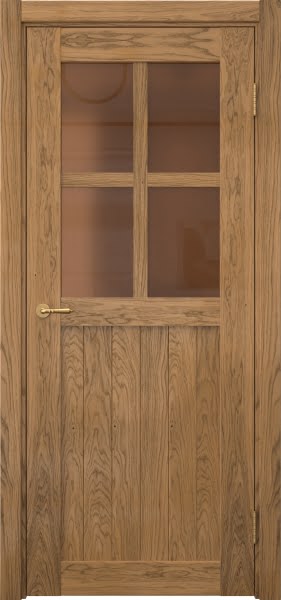 Межкомнатная дверь Vetus Loft 10.2 шпон дуб шервуд, матовое бронзовое стекло