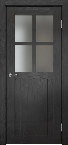 Межкомнатная дверь Vetus Loft 10.2 шпон ясень черный, матовое стекло