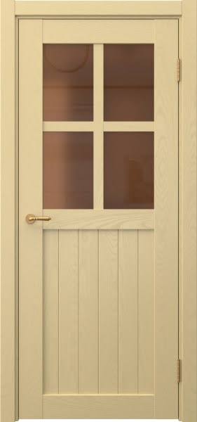 Межкомнатная дверь Vetus Loft 10.2 эмаль RAL 1001 по шпону ясеня, матовое бронзовое стекло