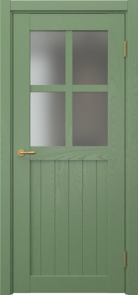 Межкомнатная дверь Vetus Loft 10.2 эмаль RAL 6011 по шпону ясеня, матовое стекло