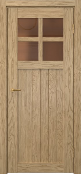 Межкомнатная дверь Vetus Loft 11.2 натуральный шпон дуба, матовое бронзовое стекло