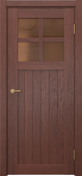 Межкомнатная дверь Vetus Loft 11.2 шпон красное дерево, матовое бронзовое стекло