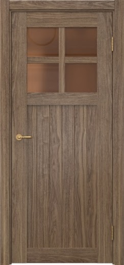 Межкомнатная дверь Vetus Loft 11.2 шпон американский орех, матовое бронзовое стекло