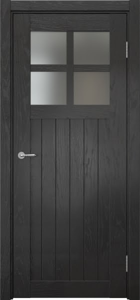 Межкомнатная дверь Vetus Loft 11.2 шпон ясень черный, матовое стекло