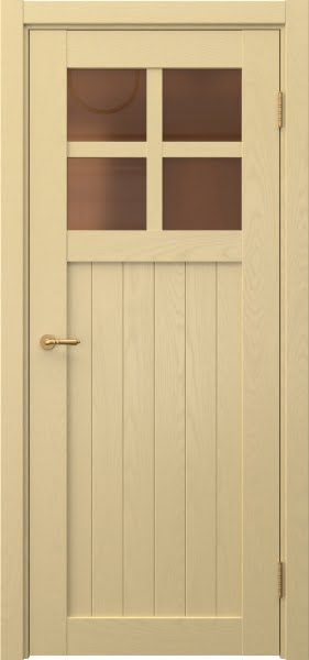 Межкомнатная дверь Vetus Loft 11.2 эмаль RAL 1001 по шпону ясеня, матовое бронзовое стекло