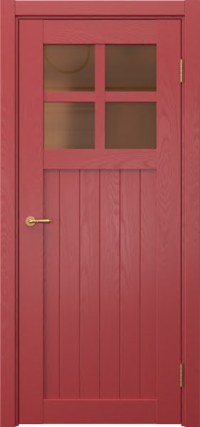 Межкомнатная дверь Vetus Loft 11.2 эмаль RAL 3001 по шпону ясеня, матовое бронзовое стекло