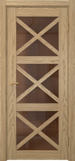 Межкомнатная дверь Vetus Loft 12.3 натуральный шпон дуба, матовое стекло бронзовое