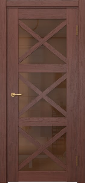Межкомнатная дверь Vetus Loft 12.3 шпон красное дерево, матовое стекло бронзовое