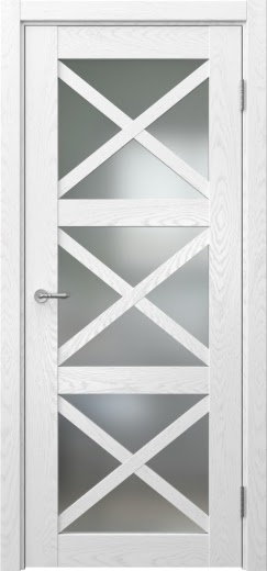 Межкомнатная дверь Vetus Loft 12.3 шпон ясень белый, матовое стекло