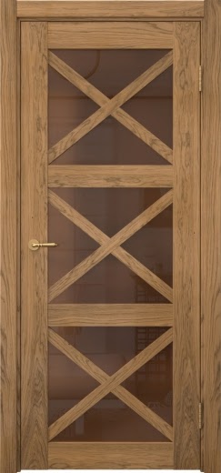 Межкомнатная дверь Vetus Loft 12.3 шпон дуб шервуд, матовое стекло бронзовое