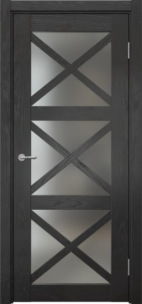 Межкомнатная дверь Vetus Loft 12.3 шпон ясень черный, матовое стекло