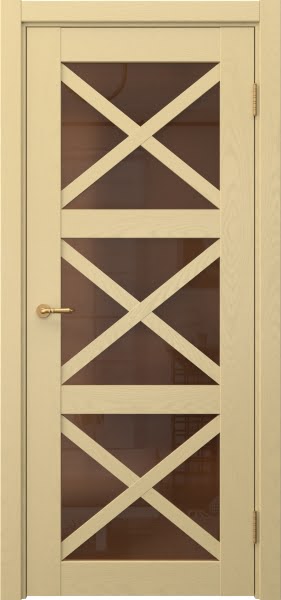 Межкомнатная дверь Vetus Loft 12.3 эмаль RAL 1001 по шпону ясеня, матовое стекло бронзовое