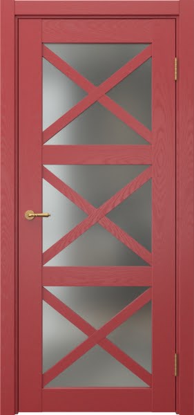 Межкомнатная дверь Vetus Loft 12.3 эмаль RAL 3001 по шпону ясеня, матовое стекло