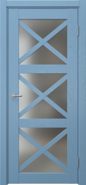 Межкомнатная дверь Vetus Loft 12.3 эмаль RAL 5024 по шпону ясеня, матовое стекло