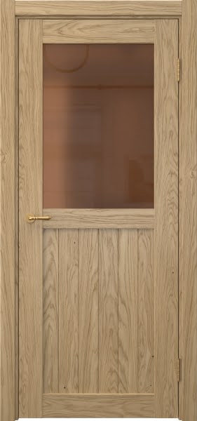 Межкомнатная дверь Vetus Loft 13.2 натуральный шпон дуба, матовое бронзовое стекло