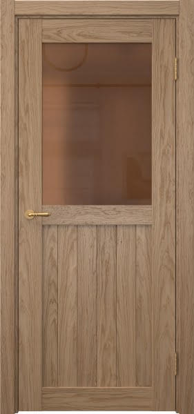Межкомнатная дверь Vetus Loft 13.2 шпон дуб светлый, матовое бронзовое стекло