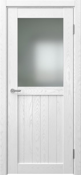 Межкомнатная дверь Vetus Loft 13.2 шпон ясень белый, матовое стекло