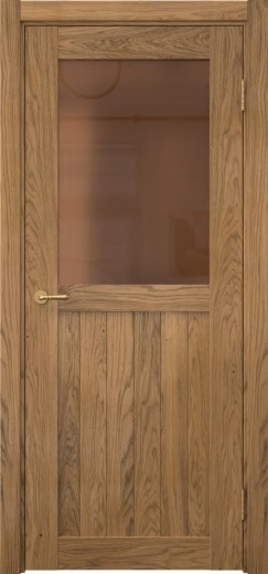 Межкомнатная дверь Vetus Loft 13.2 шпон дуб шервуд, матовое бронзовое стекло