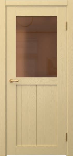 Межкомнатная дверь Vetus Loft 13.2 эмаль RAL 1001 по шпону ясеня, матовое бронзовое стекло