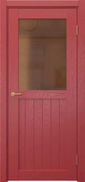 Межкомнатная дверь Vetus Loft 13.2 эмаль RAL 3001 по шпону ясеня, матовое бронзовое стекло